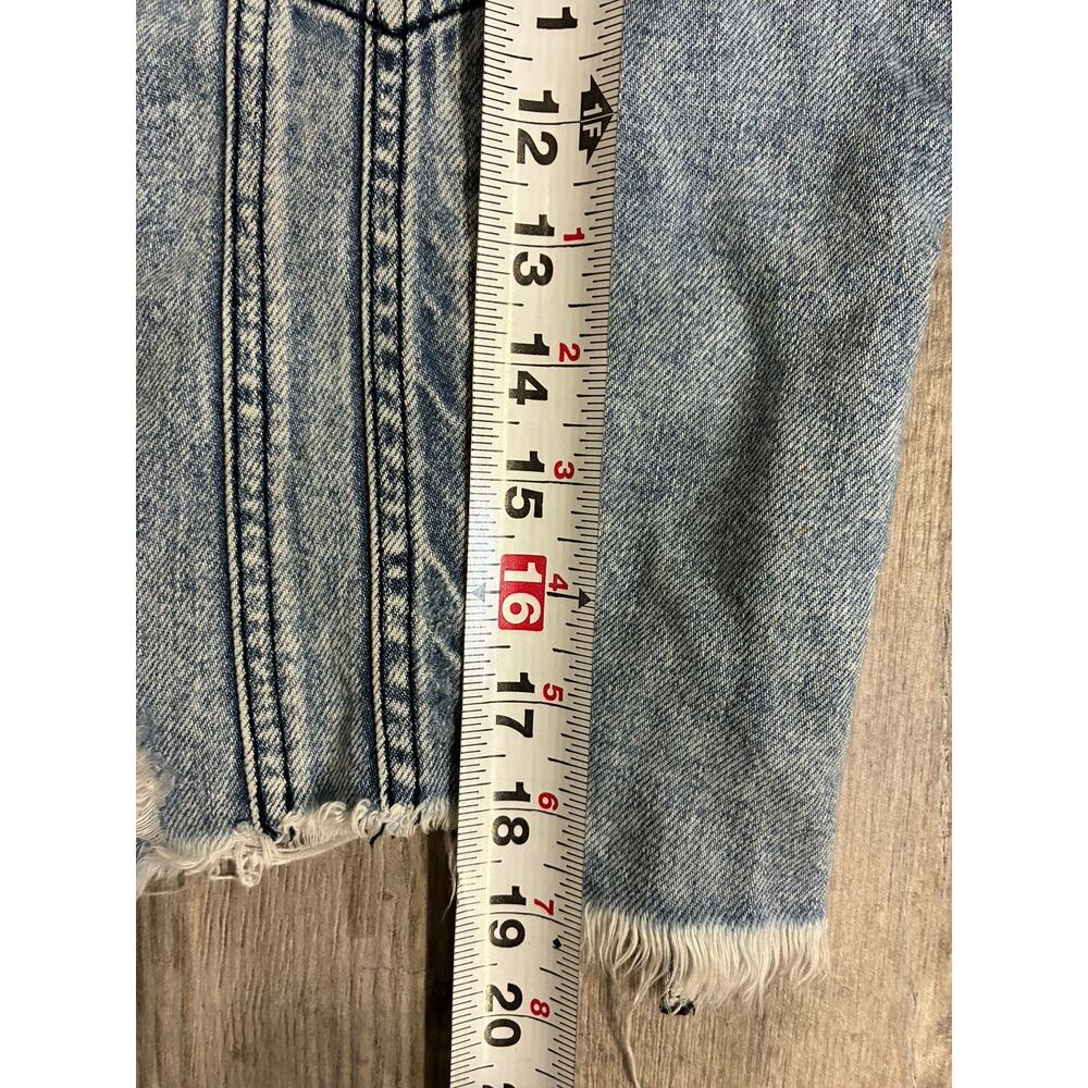 Hidden Jeans Distressed Cropped Soft Denim Jacket Light Wash Raw Hem Large - Picture 10 of 12